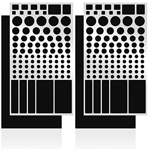 FLANCCI LED Light Blocking Stickers, Light Dimming LED Filters, (4 Sheets) Dimming Sheets for Routers, LED Covers Blackout, Dimming 50% ~ 80% of LED Lights, (4Sheets = 2 Cut Out + 2 Uncut)