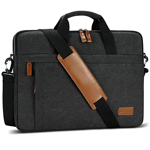 ESTARER Laptop Bag 17-17.3 Inch, Laptop Case for Men Water-resistant Canvas Computer Bag, Notebook Laptop Carrying Case Fits Hp/Lenovo/Acer/Dell/Asus/MacBook, Dark Grey