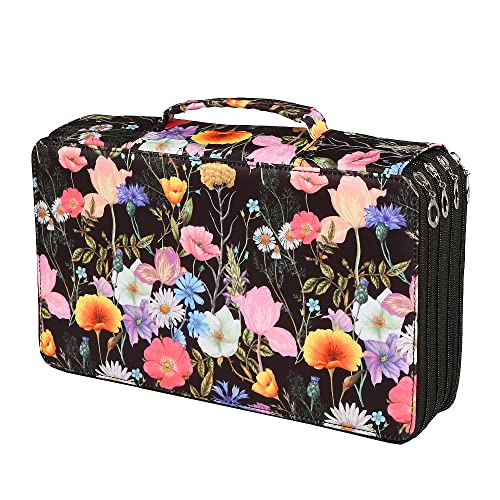 Lbxgap Portable Colored case Organizer Slot holds 300 pcs Pencils with Printing Pattern for Prismacolor Watercolor Pencils, Crayola Colored Pencils, Marco Pencils