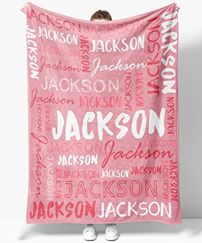 OLIVE OLIVIA Personalized Blankets for Kids with Names,Customized Blankets with Name for Adult,Custom Blanket,Gift for Birthday Christmas Valentines Day Gift, 30'' x 40''