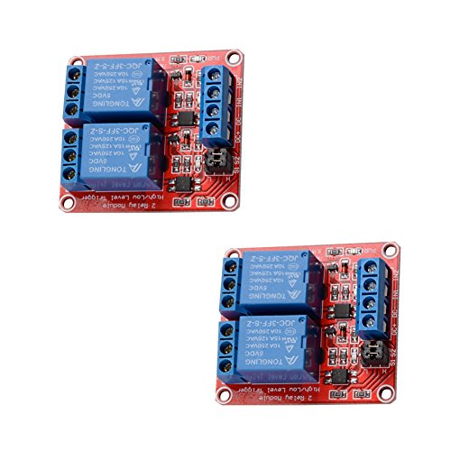 2 pcs 5V 2 Channel DC 5V Relay Module with Optocoupler High/Low Level Trigger Expansion Board