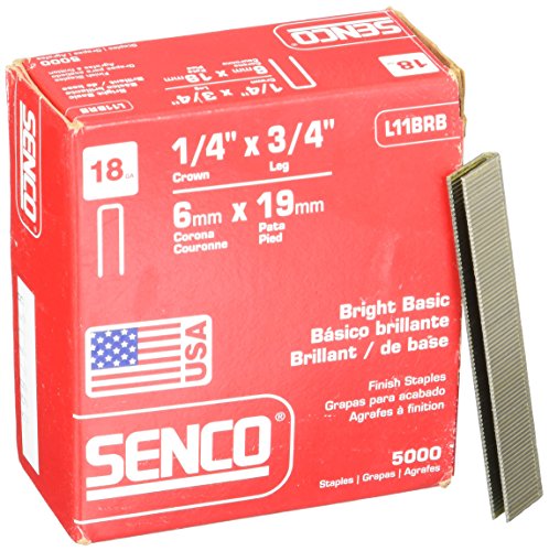 Senco L11BRB 18 Gauge by 1/4' Crown by 3/4' Leg Bright Basic Staples (5, 000per Box)