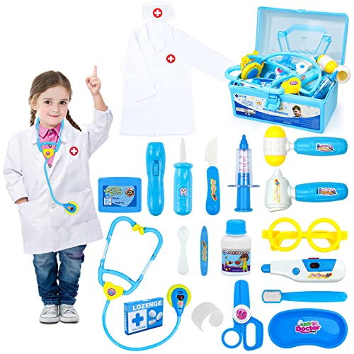 Doctor Kit for Kids 3-5 Year Old Toddlers Toys for 2 3 Year Old Girls Boys Pretend Play Dress Up Educational Dentist Doctor Set Costume Medical Kit Role Play Christmas Birthday Gifts for 2 3 4 5 6