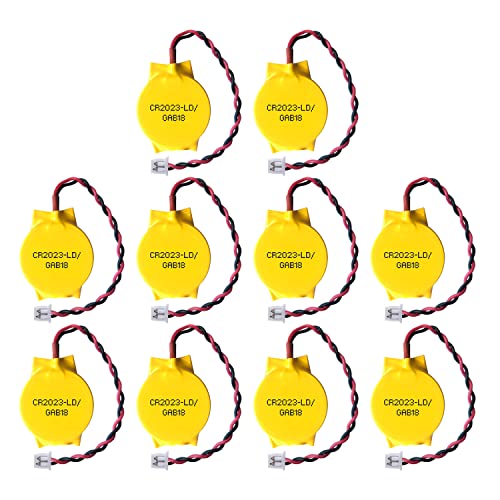 EEMB 10PACK 3V CR2032 CMOS Battery with Wire Leads and MOLEX Connector Computer Replacement Battery for Intel NUC and ASUS ROG Strix G702 G702V / AsRock AM1H-ITX Laptop