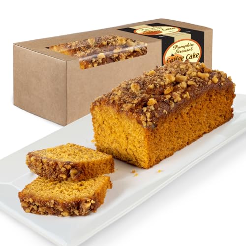 Beatrice Bakery Co Pumpkin Streusel Coffee Breakfast Bread Box, Grandma's Freshly Made Premium Gourmet Cake With Brown Sugar, Cinnamon, and Crunchy Walnut Pieces, Serves 6-10 (16 oz)