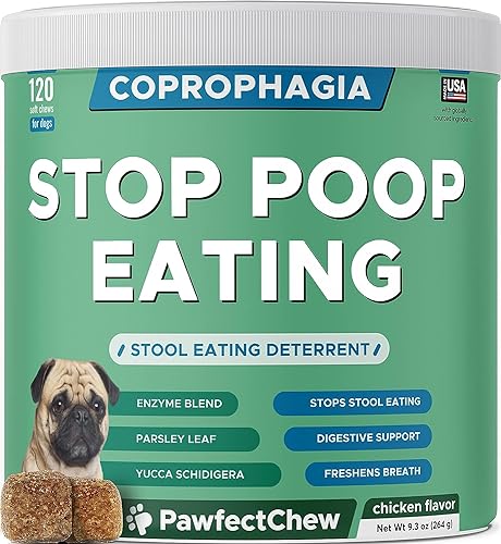 PAWFECTCHEW No Poo Chews for Dogs - Coprophagia Stool Eating Deterrent for Dogs - Poop Eating Deterrent & Prevention - Probiotics & Digestive Enzymes Chewable Remedy -Poo