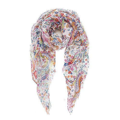 MELIFLUOS DESIGNED IN SPAIN Scarf for Women Lightweight Paisley Fashion for Spring Summer Fall Scarves Shawl Wrap (P082-1)