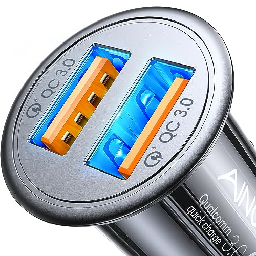 Super Fast Car Charger USB Fast Charge AINOPE Android Car Charger Adapter 45W All Metal Lighter USB Charger Quick Charge for iPhone 15/14/13/12/11pro/x/8/Samsung S24/S23/S22/S22+/Ultra/S21/Note 9