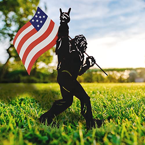 TT & MM Bigfoot Metal Decorative Garden Stakes - Big Foot Sasquatch Gifts for Men Women, Bigfoot Statue Decorations Outdoor, Patriotic Decor, Yard Art, Patio, Outside, Lawn Decorations
