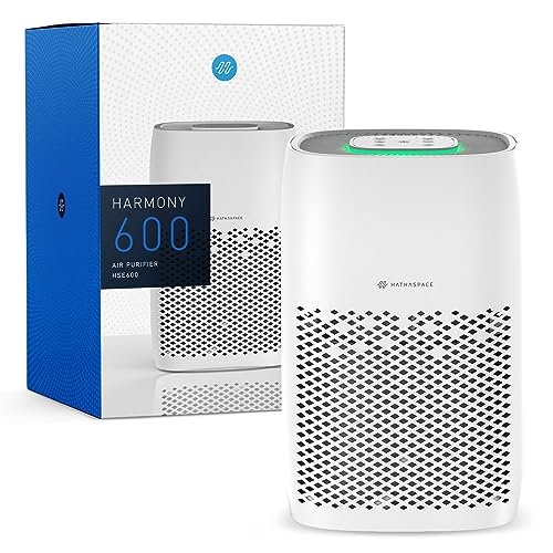 HATHASPACE Smart Air Purifiers for Desktop - HSE600 - True HEPA Air Purifier, Cleaner & Filter for Allergies, Smoke, Pets - Eliminator of 99.97% of Dust, Pet Hair, Odors - 700 SqFt Coverage