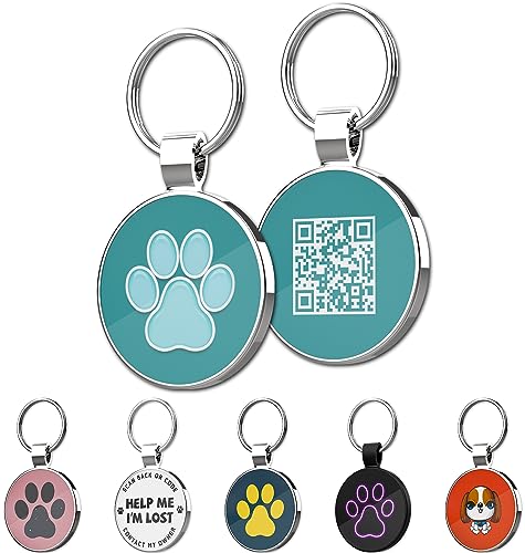 MYLUCKYTAG QR Code Dog ID Tags - Pet Online Profile - Scan QR Receive Instant Location Alert Email