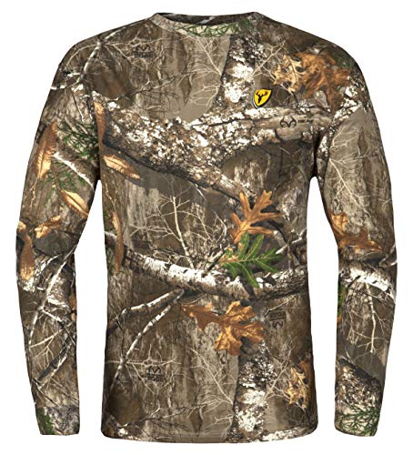 Shield Series Fused Cotton Shirt with Long Sleeves, Youth Camouflage Shirt (RT Edge, Large)