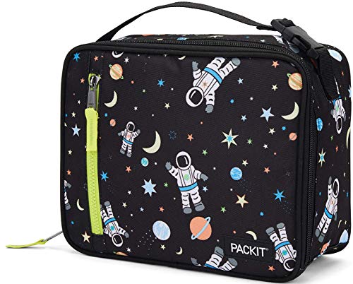 PackIt Freezable Classic Lunch Box, Spaceman, Built with EcoFreeze Technology, Collapsible, Reusable, Zip Closure With Zip Front Pocket and Buckle Handle, Perfect for School Lunches