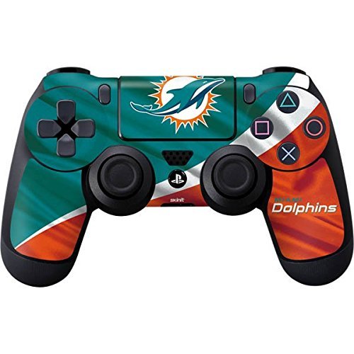 Skinit Decal Gaming Skin Compatible with PS4 Controller - Officially Licensed NFL Miami Dolphins Design