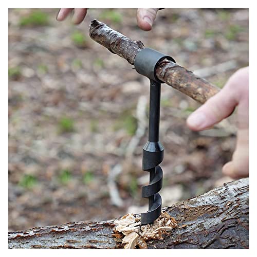 YÁSEZ Manual Auger Bushcraft Hand Auger Wrench Wood Drill Peg Tools and Manual Hole Maker Multitool Outdoor Survival Auger Drill Bits