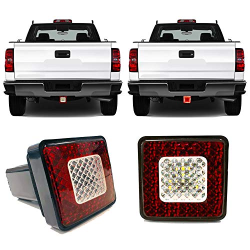 Roane Designs Universal 3' LED Tow Hitch Cover Light - fits 2' inch Receiver Hitch, Driving, Brake, Reverse Trailer Hitch Light