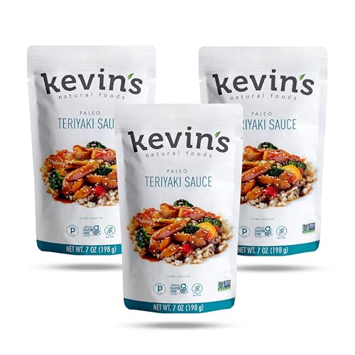 Kevin's Natural Foods Teriyaki Sauce - Paleo Simmer Sauce - Stir-Fry Sauce, Gluten Free, No Preservatives, Non-GMO - 3 Pack (Teriyaki)