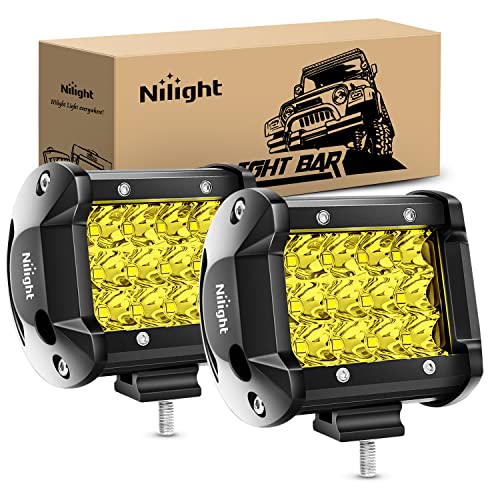 Nilight Amber 36W Triple Row LED Fog Lights for Trucks, Jeeps, UTVs, ATVs, Marine Boats - 2 Year Warranty