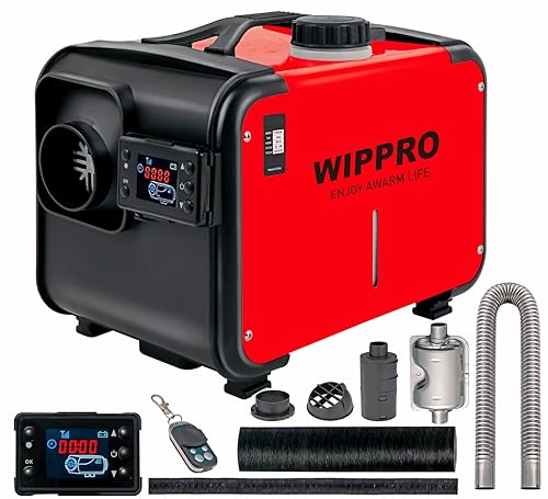 WIPPRO Diesel Heater, 5KW-8KW 12V Diesel Heater All in One, Diesel Air Heater with LCD Switch, Remote Control, Diesel Heaters for Campers, Car, RV, Truck