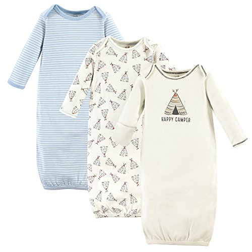 Touched by Nature Unisex Baby Organic Cotton Gowns, Teepee, 0-6 Months US