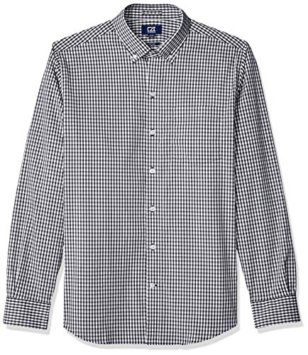 Cutter & Buck Men's Wrinkle Resistant Stretch Long Sleeve Button Down Shirt, Liberty Navy Gingham, 3X-Large