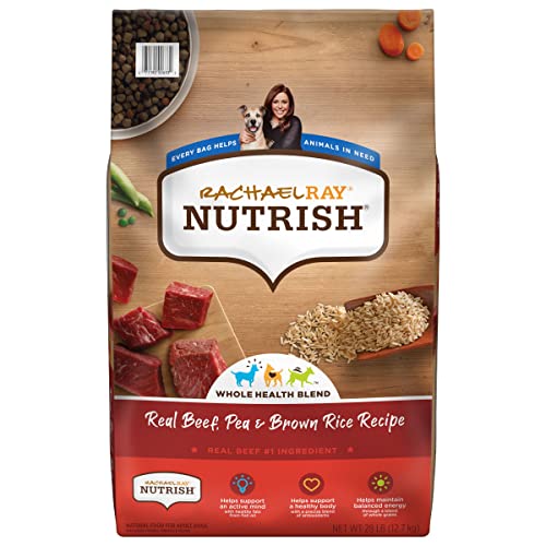 Rachael Ray Nutrish Premium Natural Dry Dog Food with Added Vitamins, Minerals & Taurine, Real Beef, Pea, & Brown Rice Recipe, 28 Pounds (Packaging May Vary)