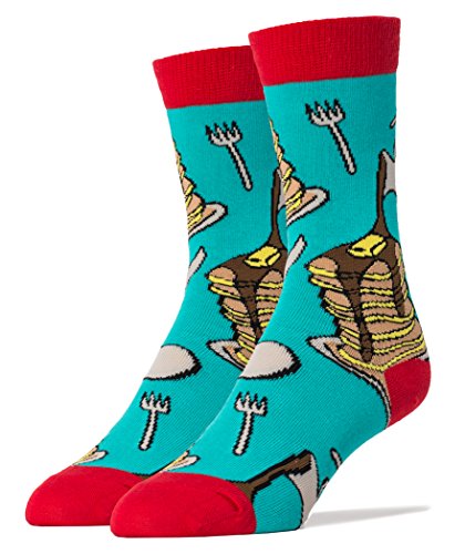 Oooh Yeah Socks - Mens Crew - Breakfast Time, Large