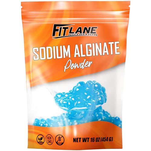 Sodium Alginate Powder 16 oz, Food Grade Bulk Powder for Thickening, Non-GMO and Vegan, 1lb Bag