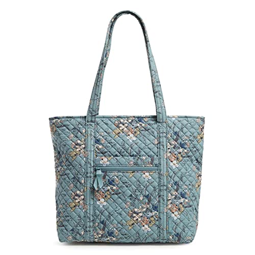 Vera Bradley Women's Cotton Vera Tote Bag, Sunlit Garden Sage - Recycled Cotton, One Size