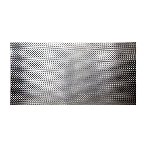 FASADE - 4' x 8' x .013' Diamond Plate Brushed Aluminum Decorative Vinyl Wall Panel