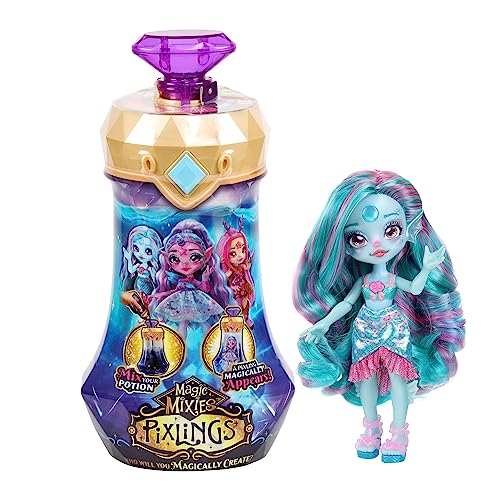 Magic Mixies Pixlings. Marena The Mermaid Pixling. Create and Mix A Magic Potion That Magically Reveals A Beautiful 6.5' Pixling Doll Inside A Potion Bottle!, Small