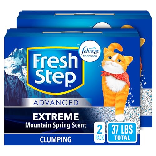 Fresh Step Clumping Cat Litter, Advanced, Extreme Mountain Spring Odor Control, Extra Large, 37 Pounds total (2 Pack of 18.5lb Boxes)