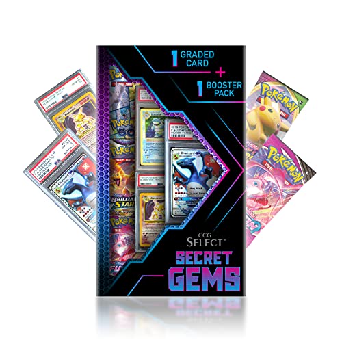 CCG Select Secret Gems Mystery Box | 1 Booster Pack + 1 Graded Card | Compatible with Pokemon Cards