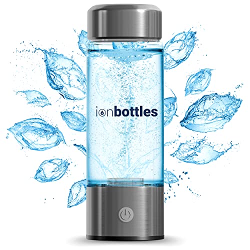 ionBottles - Original Rechargeable Portable Glass Hydrogen Water Generator Bottle with PEM and SPE Technology for a Perfectly Balanced pH Released Hydrogen Water Ionizer