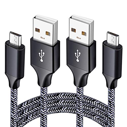 Micro USB Cable, 2-Pack 6FT Phone Charger Power Cords Android Long Fast Charging Cables Compatible with Samsung Galaxy J7 S6 S7 Edge J3, Note 3 4 5, Tablet S2 S4, LG Stylo 2/3 Plus V10 K20 K30