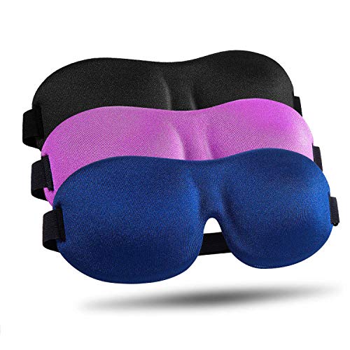 LKY DIGITAL Sleep Mask for Side Sleeper 3 Pack, 100% Blackout 3D Eye Mask for Sleeping, Night Blindfold for Men Women