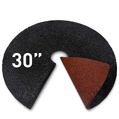 EasyGo Product Tree Rubber Mulch Double Sided Natural Look Two Colors in One – Single Ring-Recycled Heavy Duty, 30' Brown