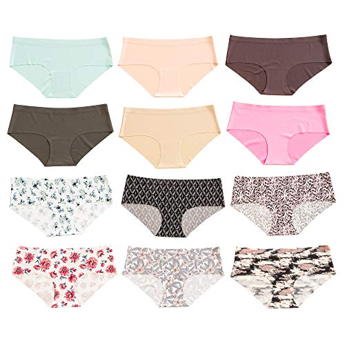 Alyce Ives Intimates Women's Laser Cut Bikini 12 Pack, Assorted Colors