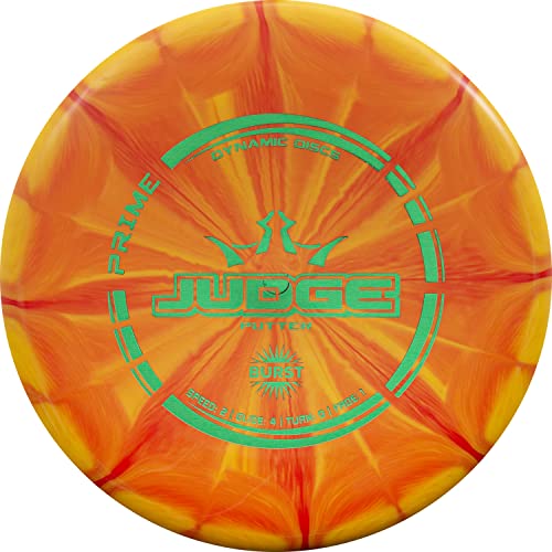 Dynamic Discs Prime Burst Judge Disc Golf Putter | 170g Plus | Throwing Frisbee Golf Putter | Stable Disc Golf Flight | Beaded Disc Golf Putter | Stamp Color Will Vary (Orange)