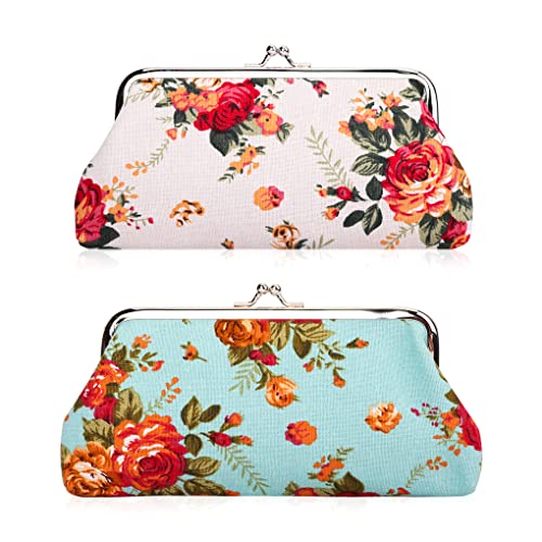 Oyachic 2 Packs Coin Purse Cell Phone Pouch Clasp Wallet Handbags Change Pouch