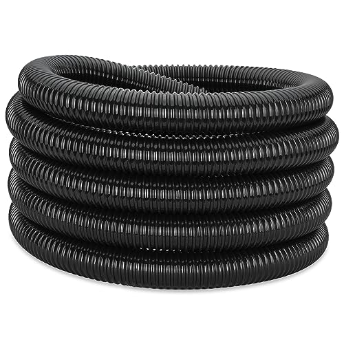Upgraded pond hose,pond pump hose,pond tubing for Water Garden or Pond,Corrugated Pond Tubing PVC,Flexible Reinforced Pond Tubing,Connects Pond Components,20ft x 1” Internal Diameter,Black