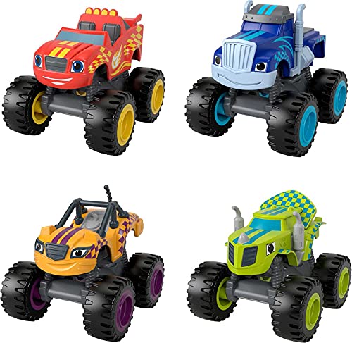 Fisher-Price Blaze and the Monster Machines Racers 4 Pack, set of die-cast metal push-along vehicles for preschool kids ages 3 years and older [Amazon Exclusive]