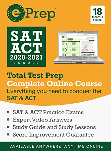 ePrep SAT & ACT 2020 - 2021 Bundle | Premium Online Course and Study Guide | 18 Months | 4 Full-Length Exams + Video Explanations + Quizzes + Strategies [Online Code]