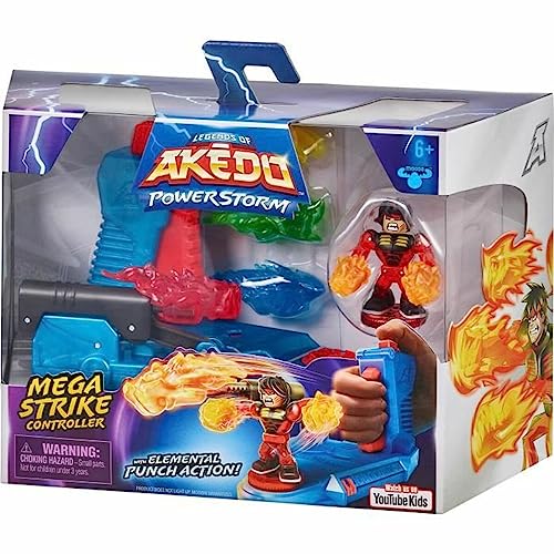 Legends of Akedo Powerstorm Mega Strike Controller with Elemental Punch Action |Turbo Chux Action Figure | Amazon Exclusive