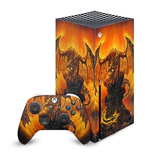 Head Case Designs Officially Licensed Ed Beard Jr Harbinger of Fire Dragons Vinyl Sticker Gaming Skin Decal Cover Compatible with Xbox Series X Console and Controller Bundle
