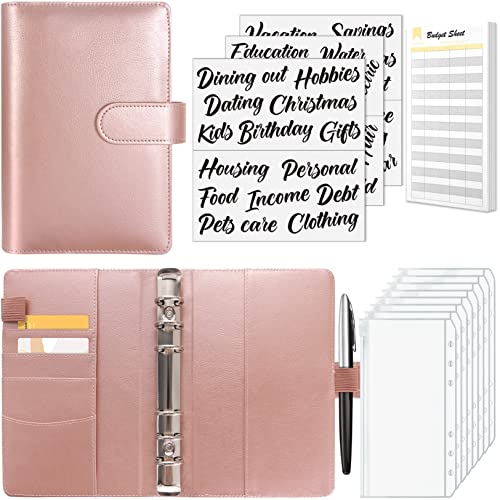 Sooez Budget Binder with Zipper Cash Envelopes & Expense Sheets for Budgeting and Saving Money, Money Organizer for Cash with Category Labels, Money Saving Binder Cash Wallet Envelope