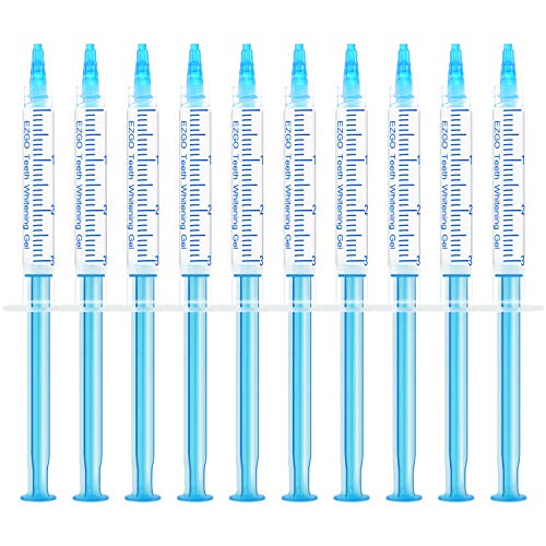 EZGO 10 Pack Teeth Whitening Gel Refills 22% Bleaching Gel, No Sensitive Teeth Whitener, Great for Sensitive Tooth Whitening, Carbamide Peroxide Teeth Whitening Gel, Mint Flavor (10X 3ML)