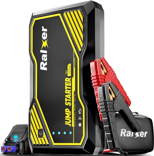RALXER 1000A Peak Portable Car Jump Starter (Up to 7.0L Gas or 5.5L Diesel Engine), Jump Starter Battery Pack 12V Battery Jump Starters with LED Light