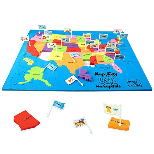 Imagimake Mapology USA Map with Capitals | Learning States and Capitals | US Geography Toys for Ages 5-7 | Jigsaw Puzzles for Kids Ages 8-10 Years | Educational Toys for Ages 8-13 | Gifts for Kids