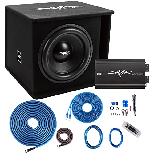Skar Audio Single 15' Complete 1,200 Watt SDR Series Subwoofer Bass Package - Includes Loaded Enclosure with Amplifier